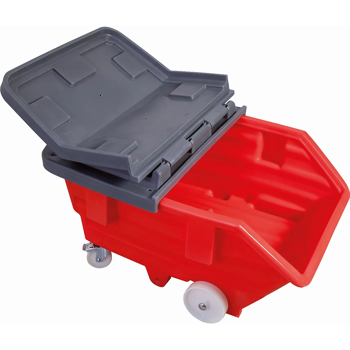 Couvercle pour chariot basculant et conteneur basculant asecos 750 l, polyéthylène, gris