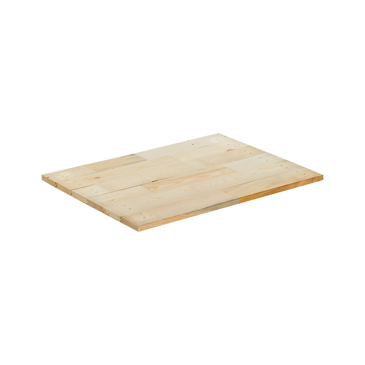 Planche de bois beige clair composée de plusieurs lattes de bois. Le grain est clairement visible. Le fond est blanc.