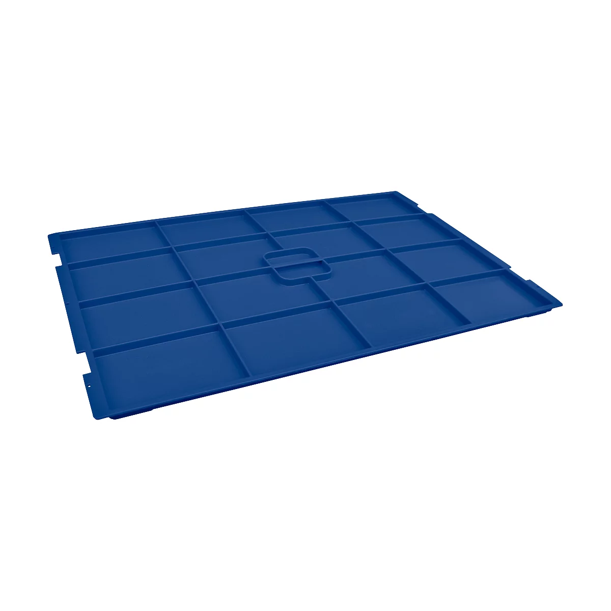 Couvercle RL-KLT-D 65 PP, pour bacs pour petites pièces R/RL-KLT, l. 600 x P 400 mm, bleu