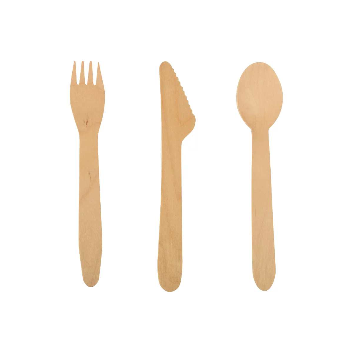 Couverts jetables Papstar Pure, cuillère, L 157 mm, biodégradable, en bois de bouleau certifié FSC®, brun clair, 100 pièces