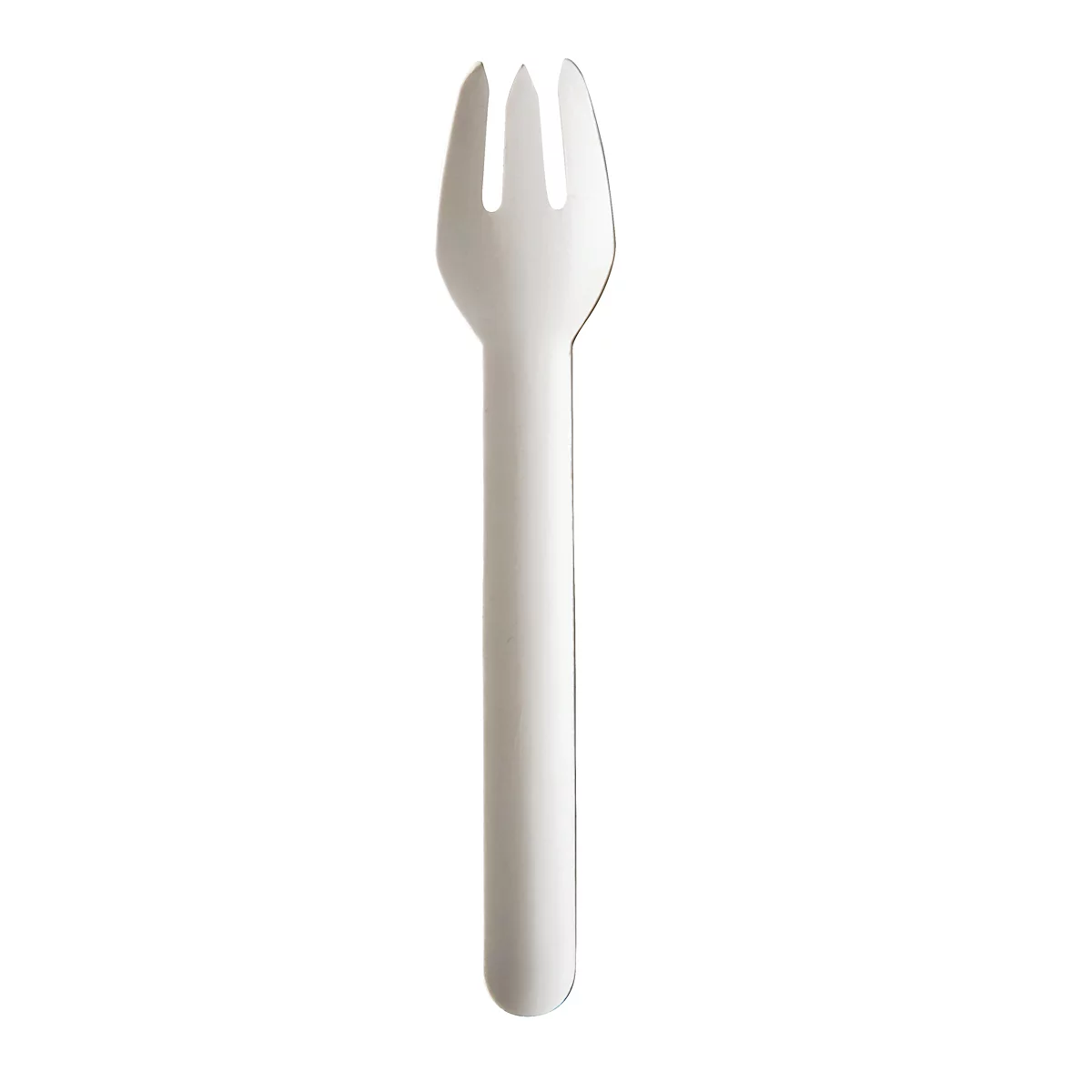 Couverts jetables Papstar Pure, fourchettes, L 155 mm, biodégradables, en papier certifié FSC®, blanc, 100 pièces