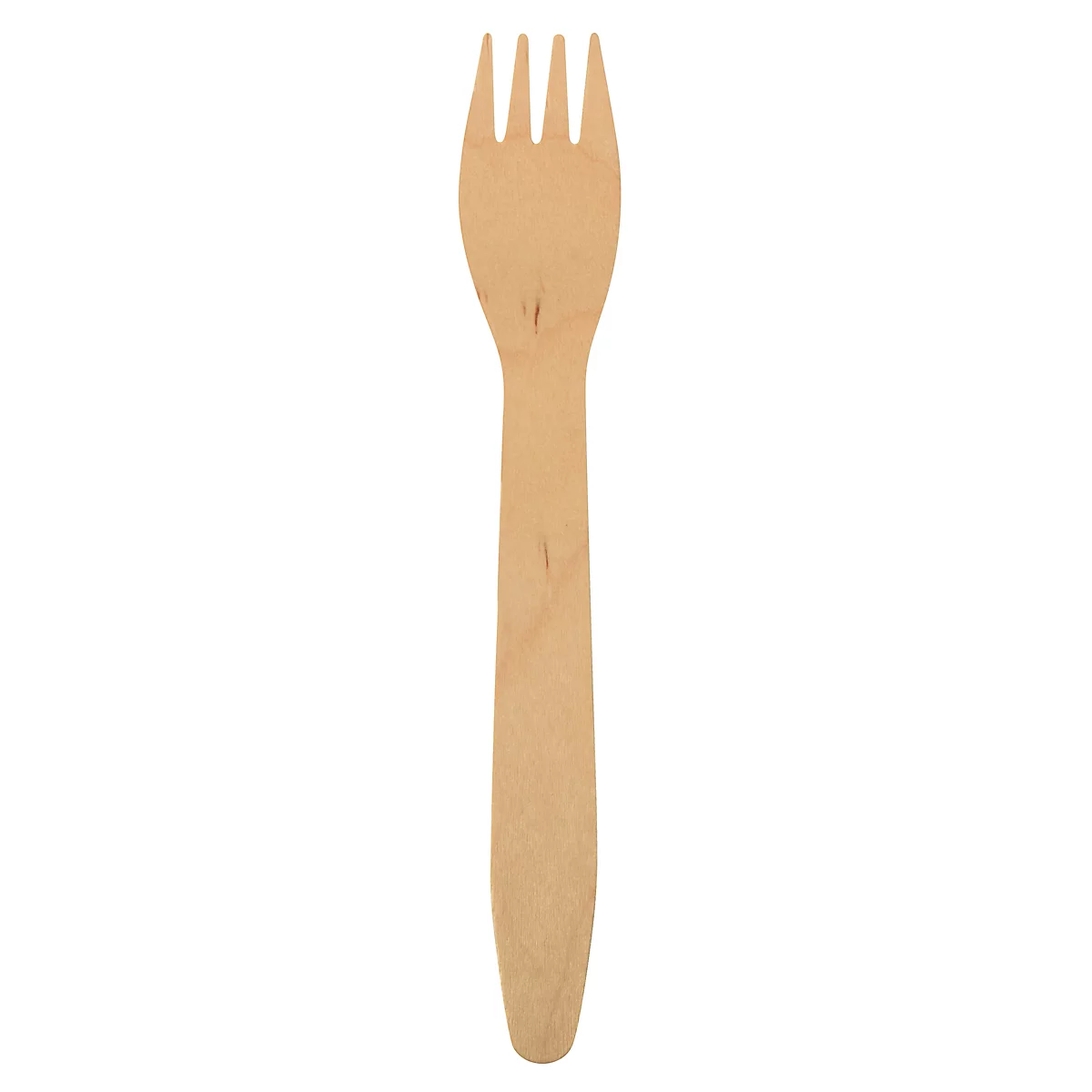 Couverts jetables Papstar Pure, fourchettes, L 165 mm, biodégradables, en bois de bouleau certifié FSC®, brun clair, 100 pièces