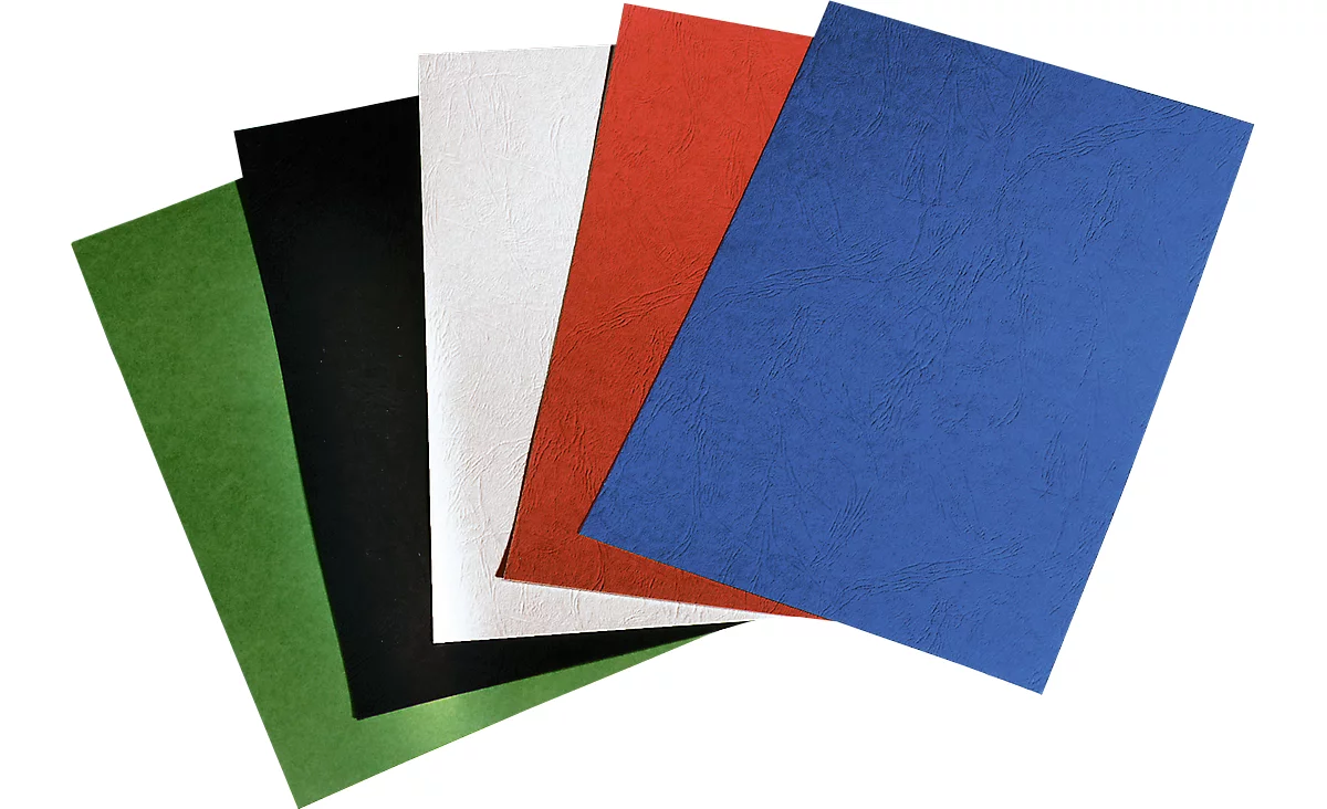 Couvertures carton pour perforelieuse, grain cuir, format A4, blanc, 100 p.