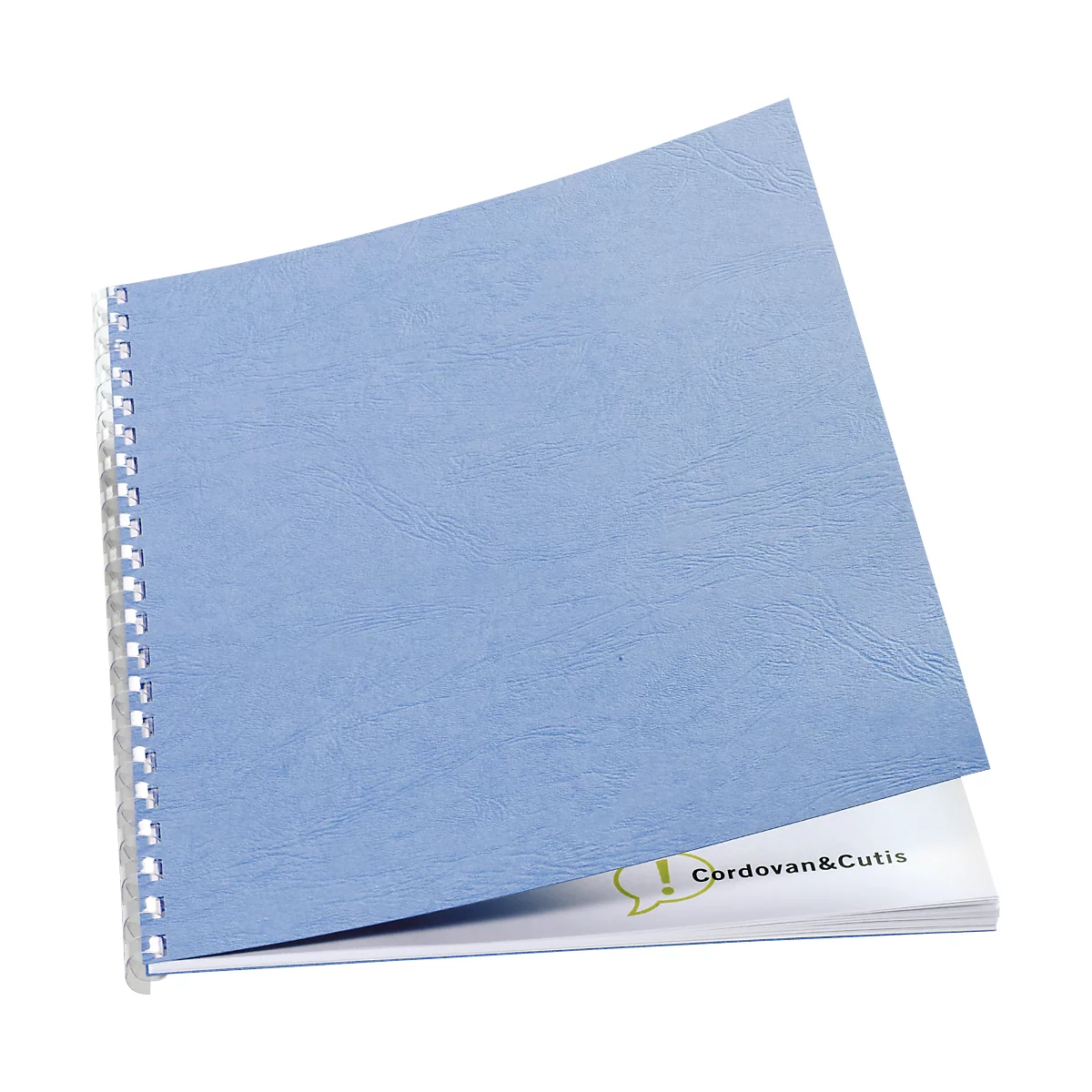 Couvertures carton pour perforelieuse, grain cuir, format A4, bleu, 100 p.