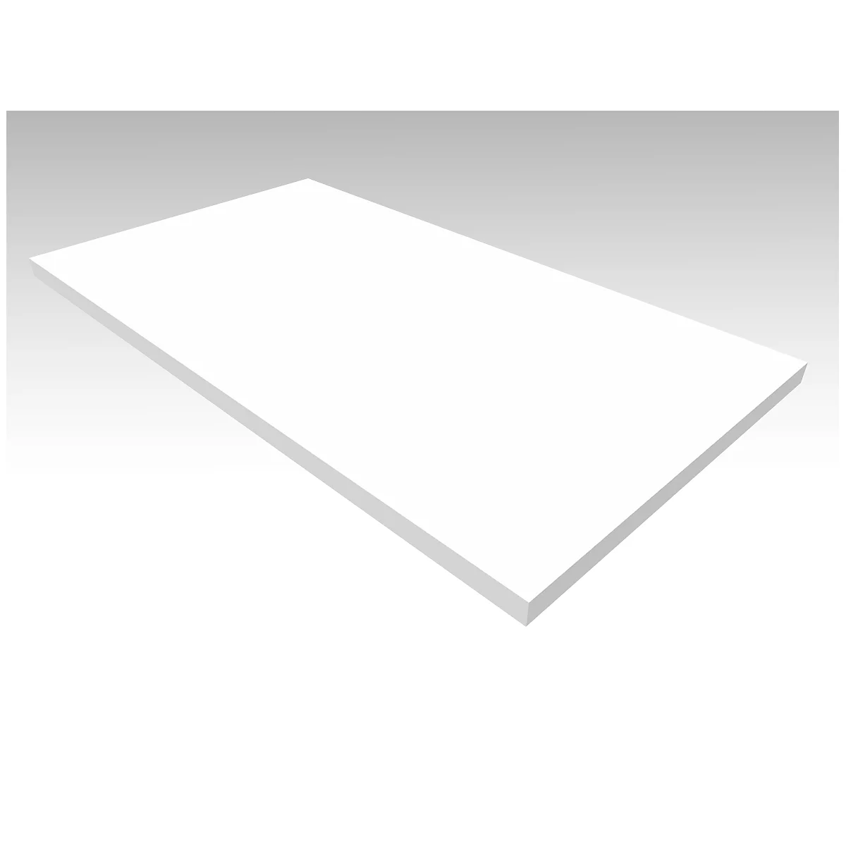 A white rectangular plate, tilted against a grey background.
