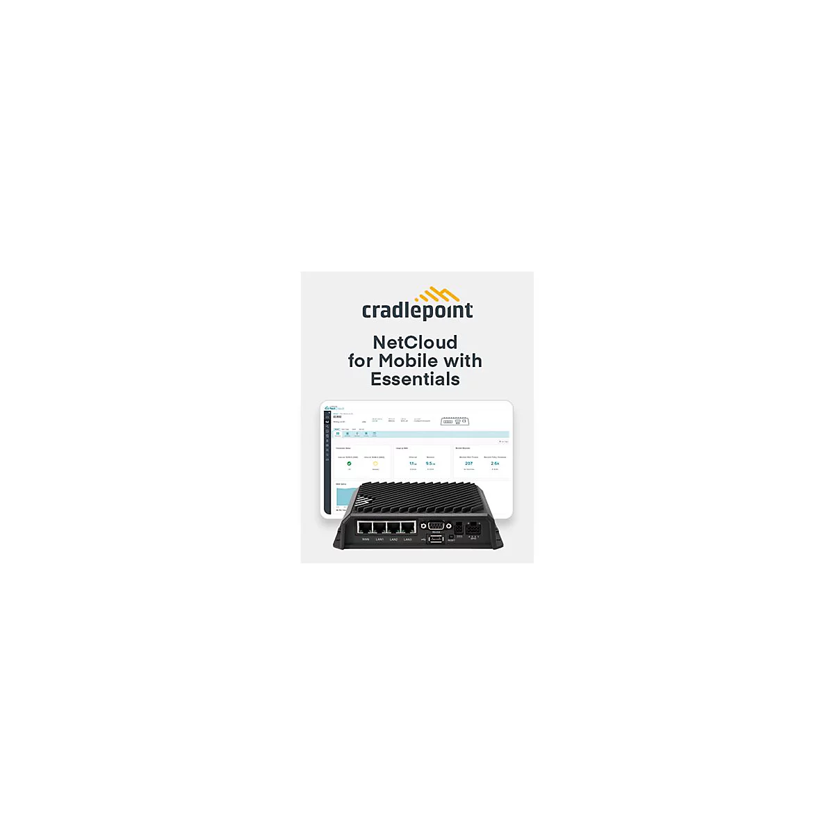 Cradlepoint R1900-5GB - Wireless Router - WWAN 4-Port-Switch - 1GbE - Wi-Fi 6 - Dual-Band