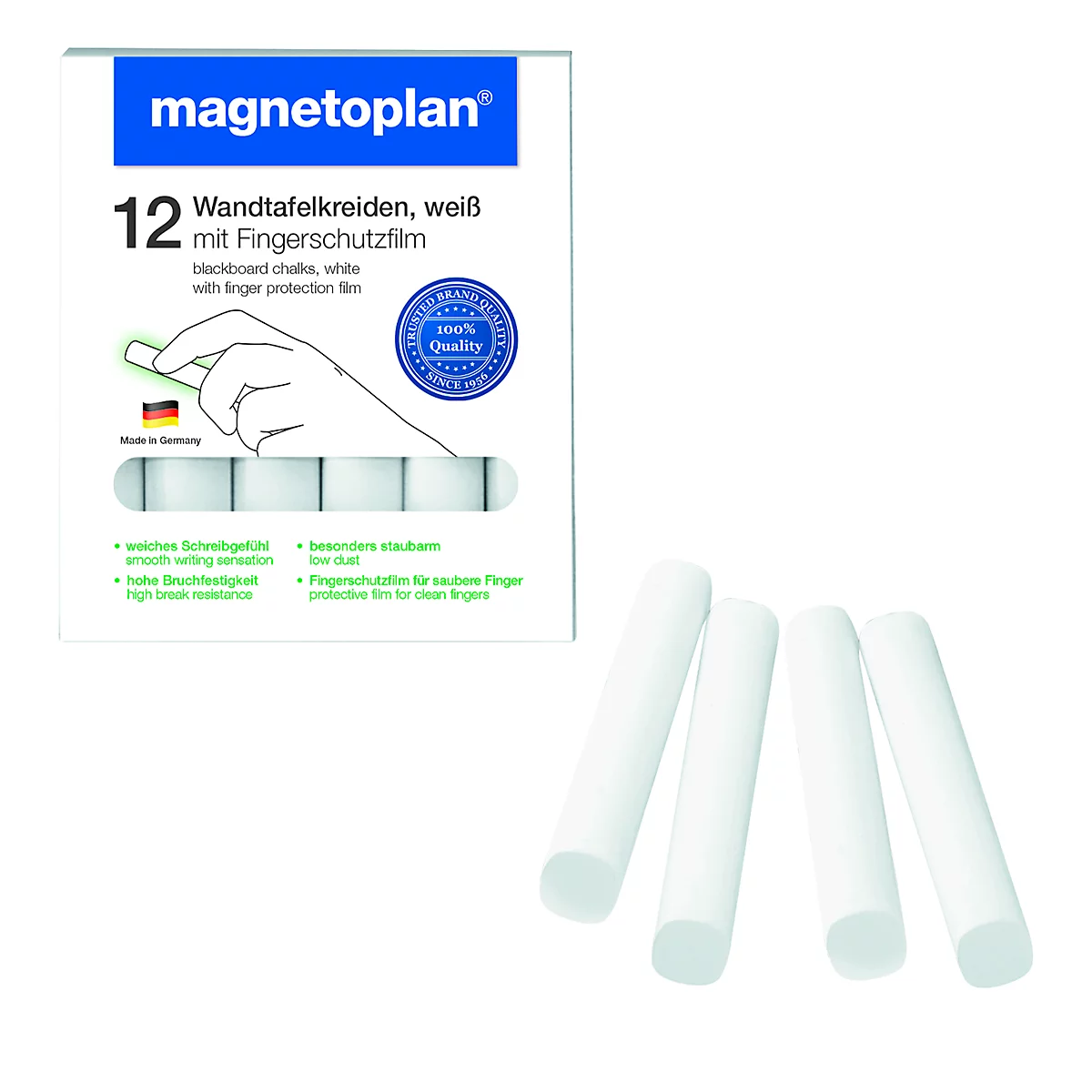 Craie pour tableau, 12 p. blanc