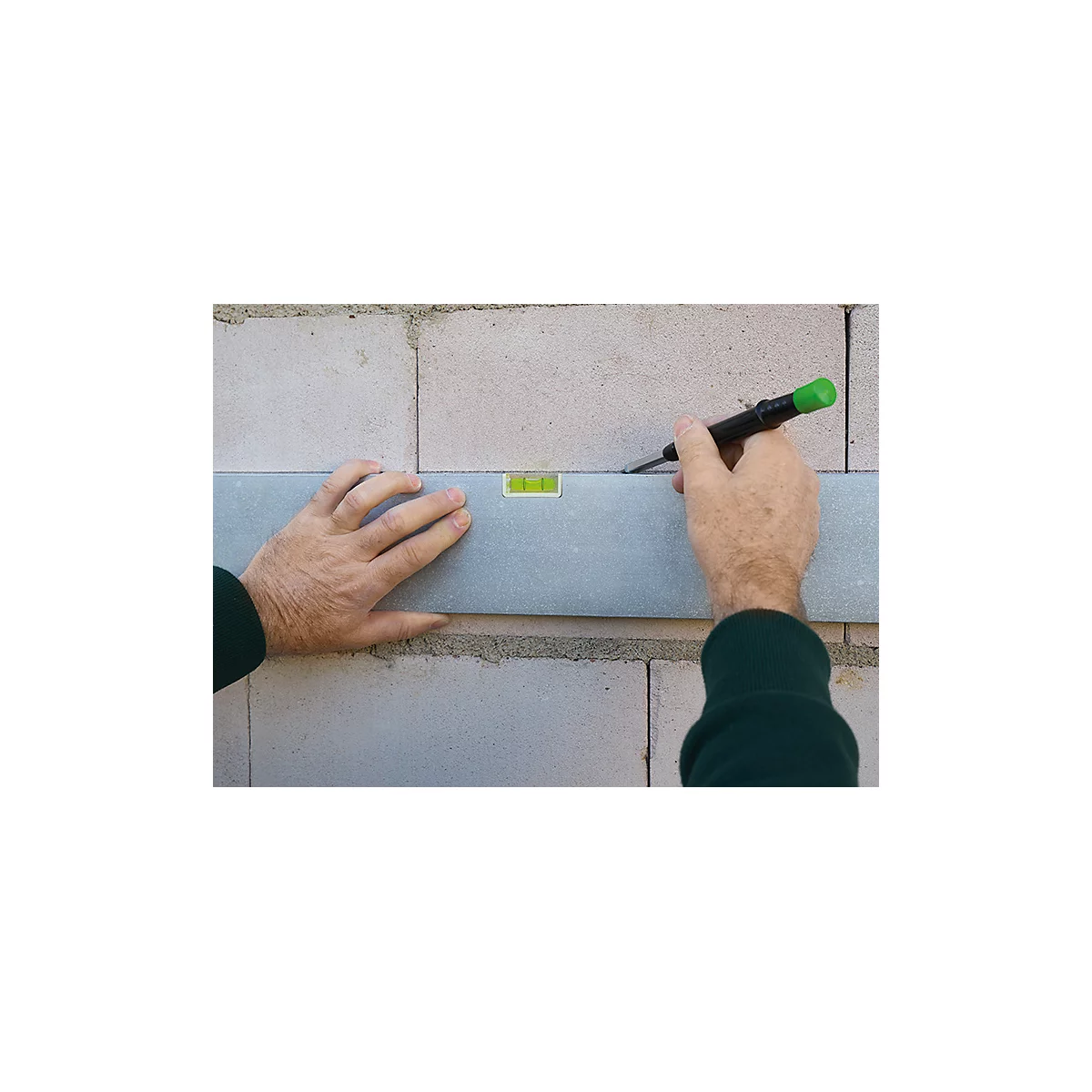 Crayon de charpentier Pica BIG Dry Longlife Construction, graphite, 5 mm, mécanisme à pression, rechargeable, avec fourreau