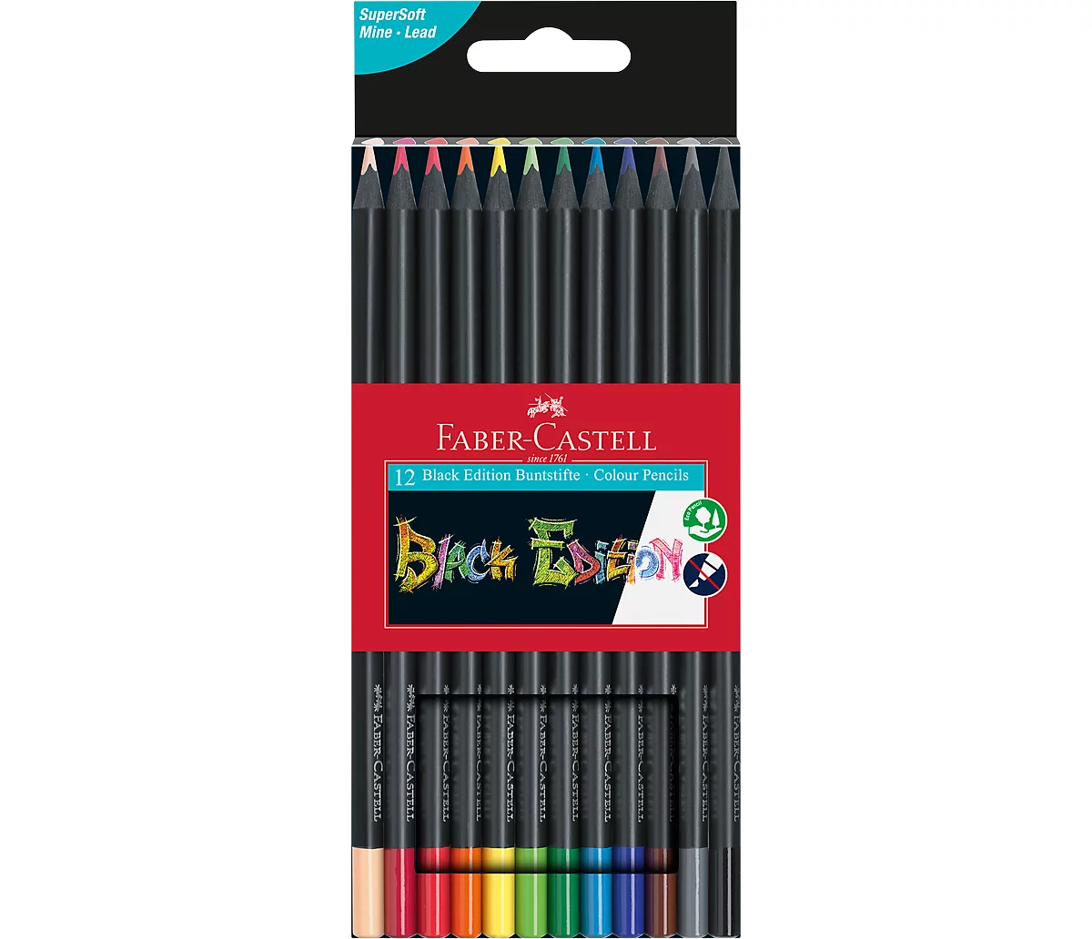 Crayons écologiques de couleur aquarelle Faber-Castell « GRIP » - paquet de  12