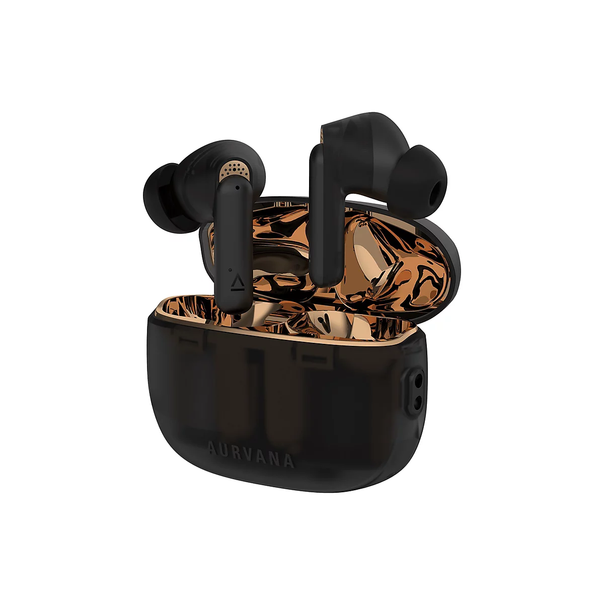 Creative Aurvana Ace 2 - True Wireless-Kopfhörer mit Mikrofon - im Ohr - Bluetooth - aktive Rauschunterdrückung - Cooper, Translucent Black