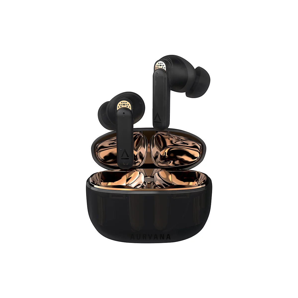 Creative Aurvana Ace 2 - True Wireless-Kopfhörer mit Mikrofon - im Ohr - Bluetooth - aktive Rauschunterdrückung - Cooper, Translucent Black