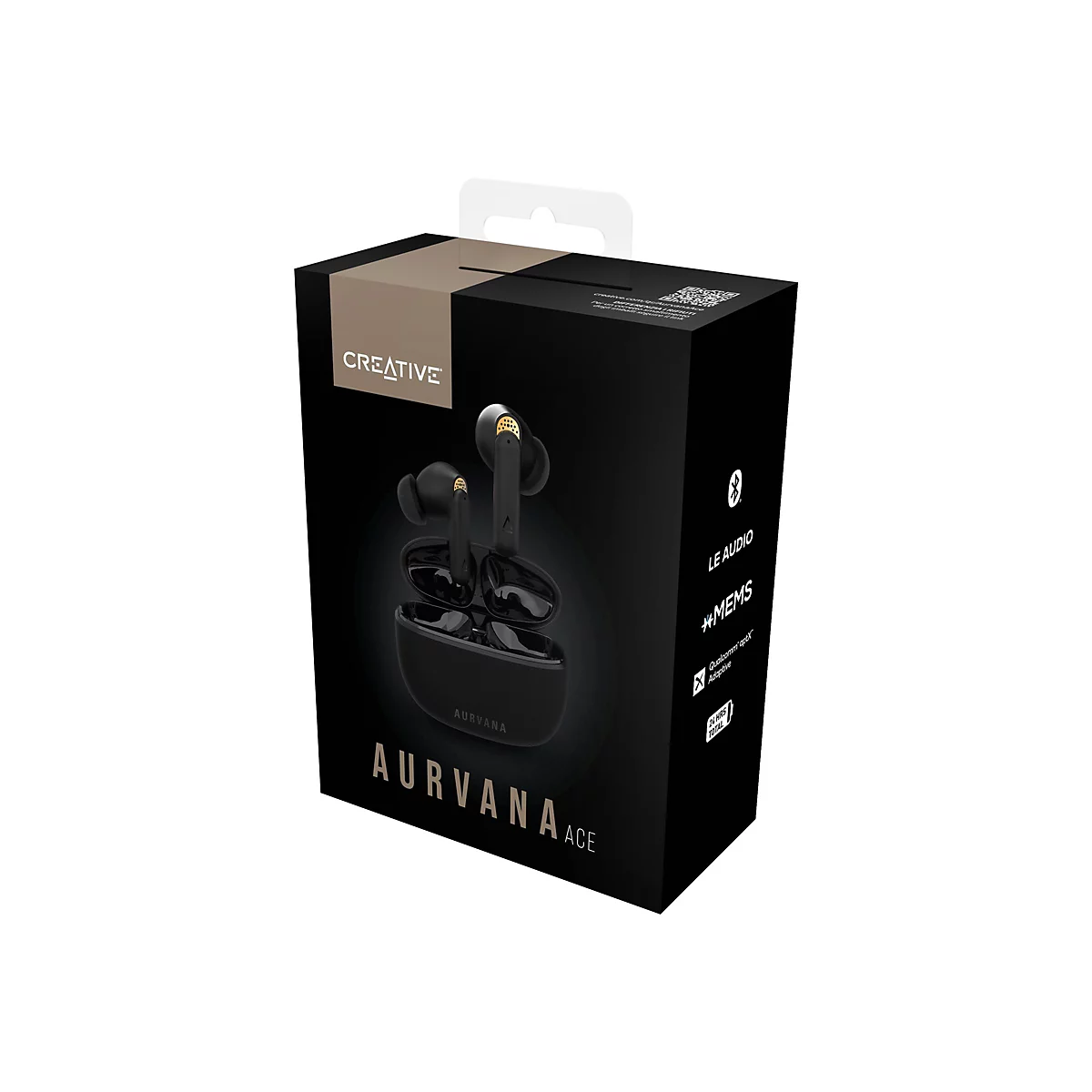 Creative Aurvana Ace - True Wireless-Kopfhörer mit Mikrofon - im Ohr - Bluetooth - aktive Rauschunterdrückung - Schwarz, Cooper