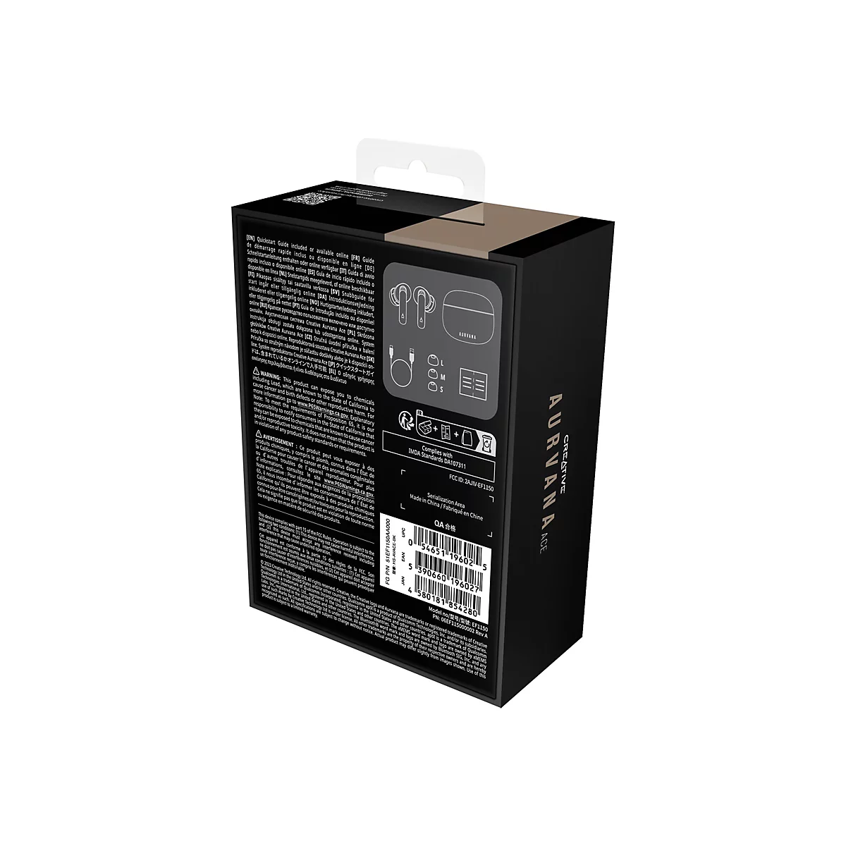 Creative Aurvana Ace - True Wireless-Kopfhörer mit Mikrofon - im Ohr - Bluetooth - aktive Rauschunterdrückung - Schwarz, Cooper
