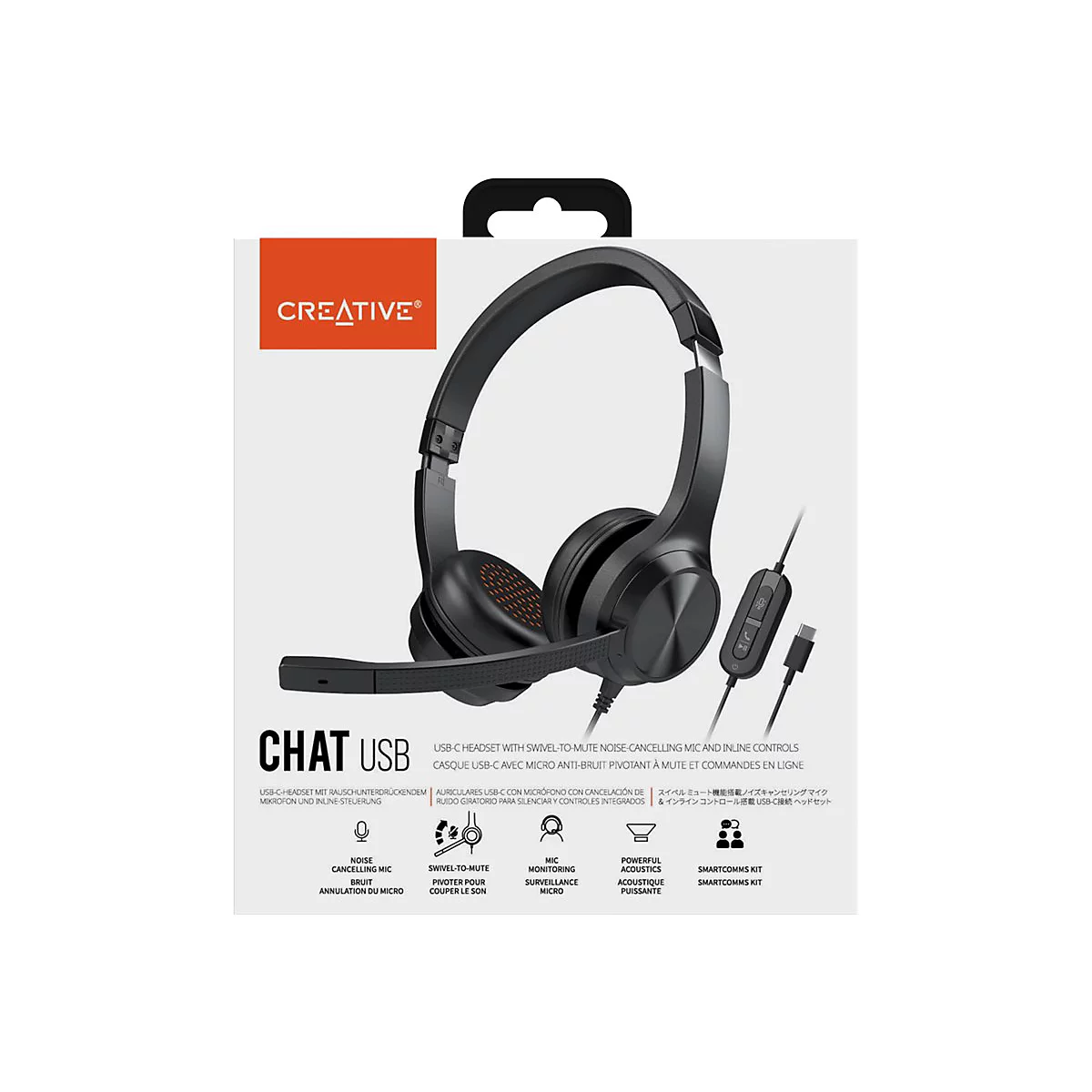 Creative Chat USB - Headset - On-Ear - kabelgebunden - USB-C - Schwarz
