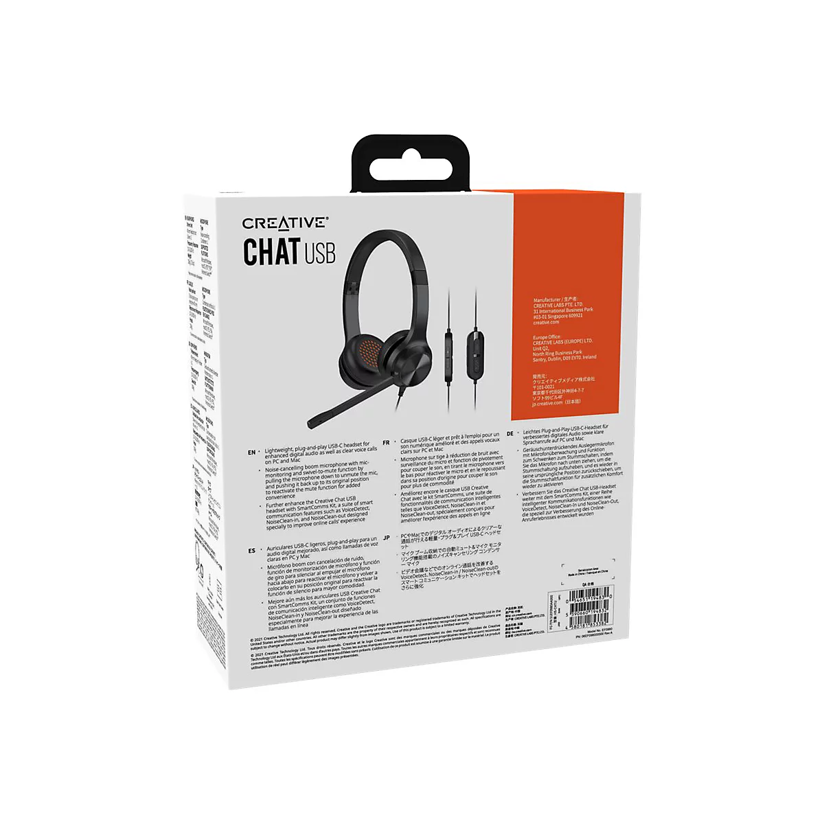 Creative Chat USB - Headset - On-Ear - kabelgebunden - USB-C - Schwarz