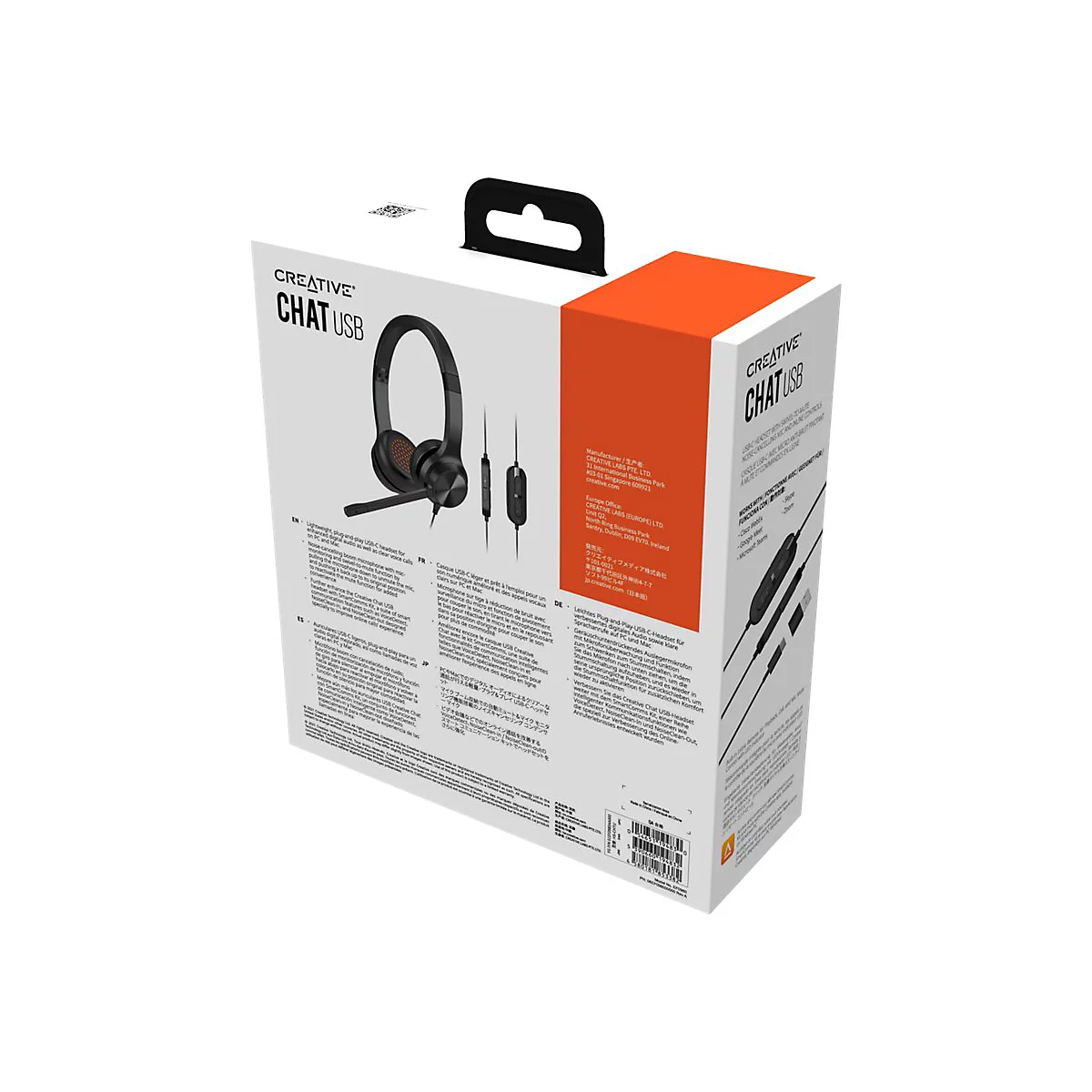 Creative Chat USB - Headset - On-Ear - kabelgebunden - USB-C - Schwarz
