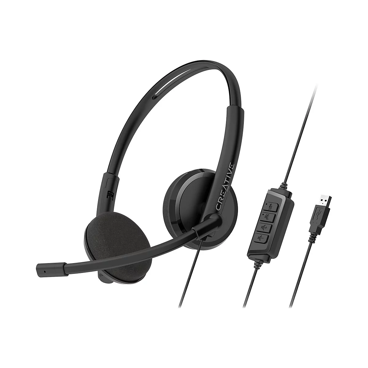 Creative HS-220 - Headset - On-Ear - kabelgebunden - USB-A - Schwarz