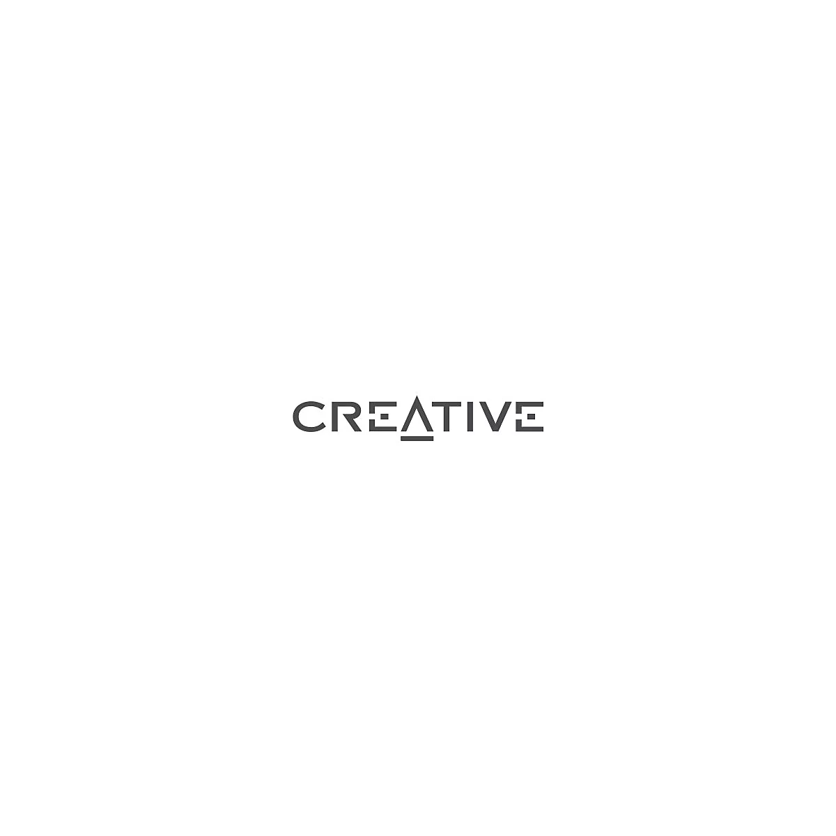 Schriftzug CREATIVE in modernem, grauem, minimalistischem Design.