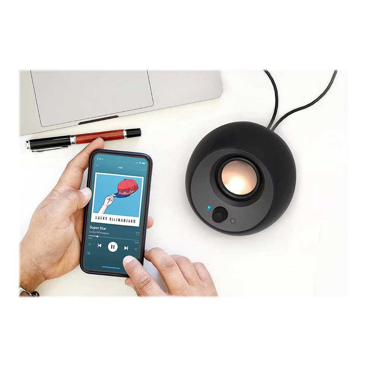 Creative Pebble V3 - Lautsprecher - für PC - 2.0-Kanal - kabellos - Bluetooth