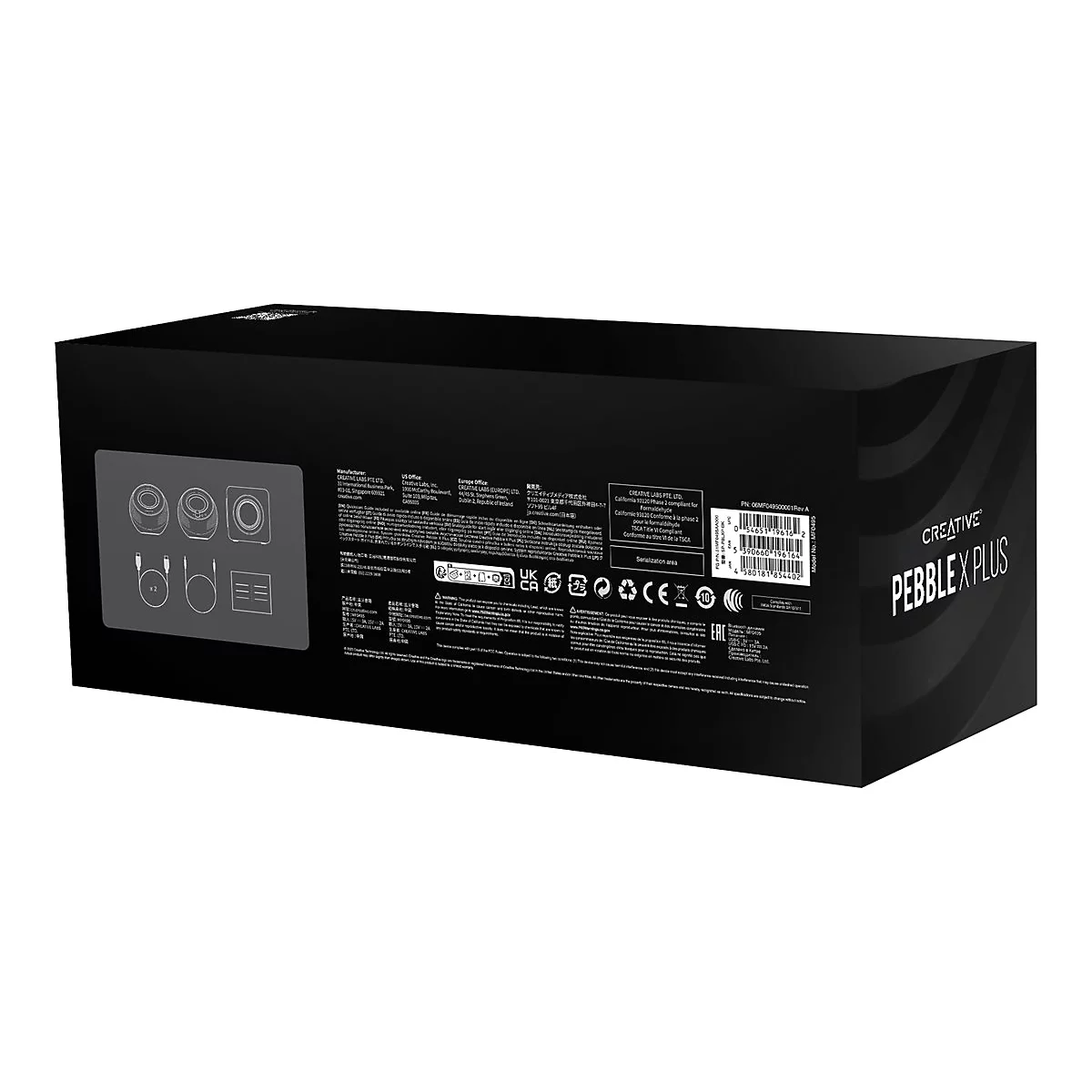 Creative Pebble X Plus - Lautsprechersystem - für PC - 2.1-Kanal - kabellos - Bluetooth