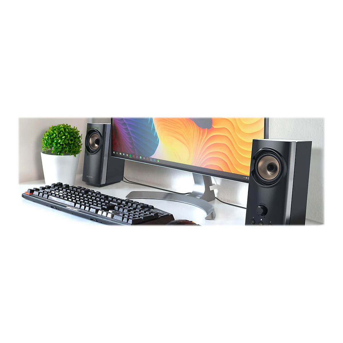 Creative T60 - Lautsprecher - für PC - kabellos - Bluetooth - 30 Watt (Gesamt)