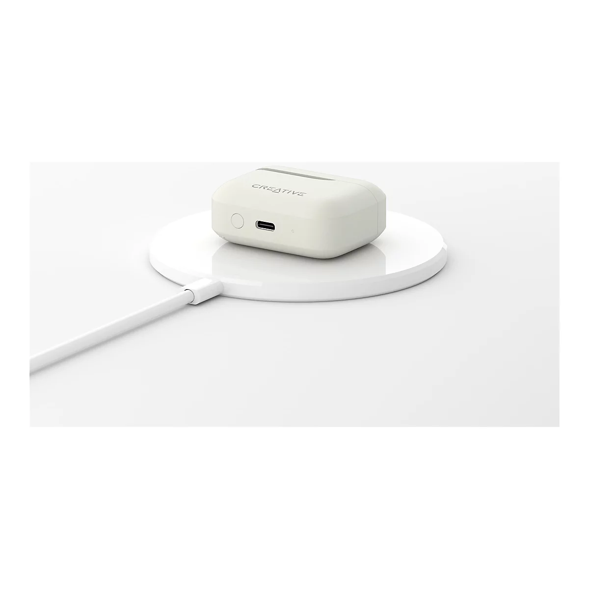 Creative Zen Air Plus - True Wireless-Kopfhörer mit Mikrofon - im Ohr - Bluetooth - aktive Rauschunterdrückung - Cremefarben