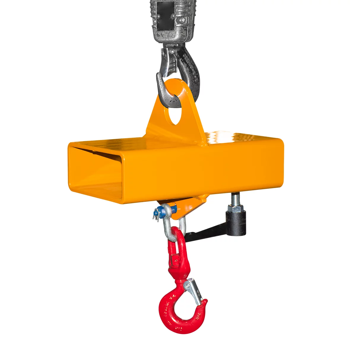 Crochet de charge pour chariot élévateur et grue Bauer LH-I 1,5, avec émerillon, charge max. 1500 kg, orange RAL 2000
