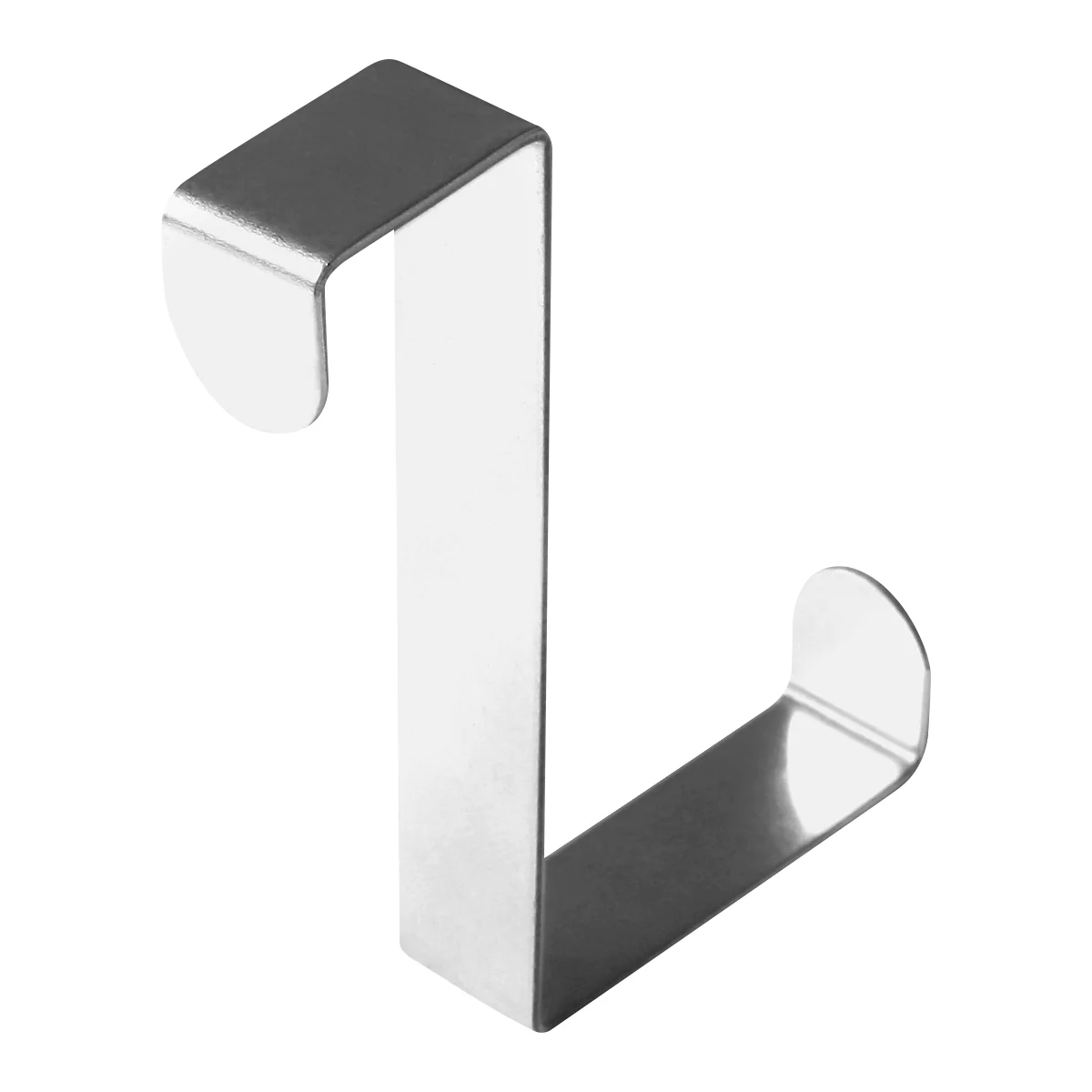 Crochet de vestiaire de porte, à accrocher aux portes avec une épaisseur de feuillure de 20 &amp; 40 mm, L 76 x P 60 x H 12 mm, acier inoxydable, argent, 6 pièces