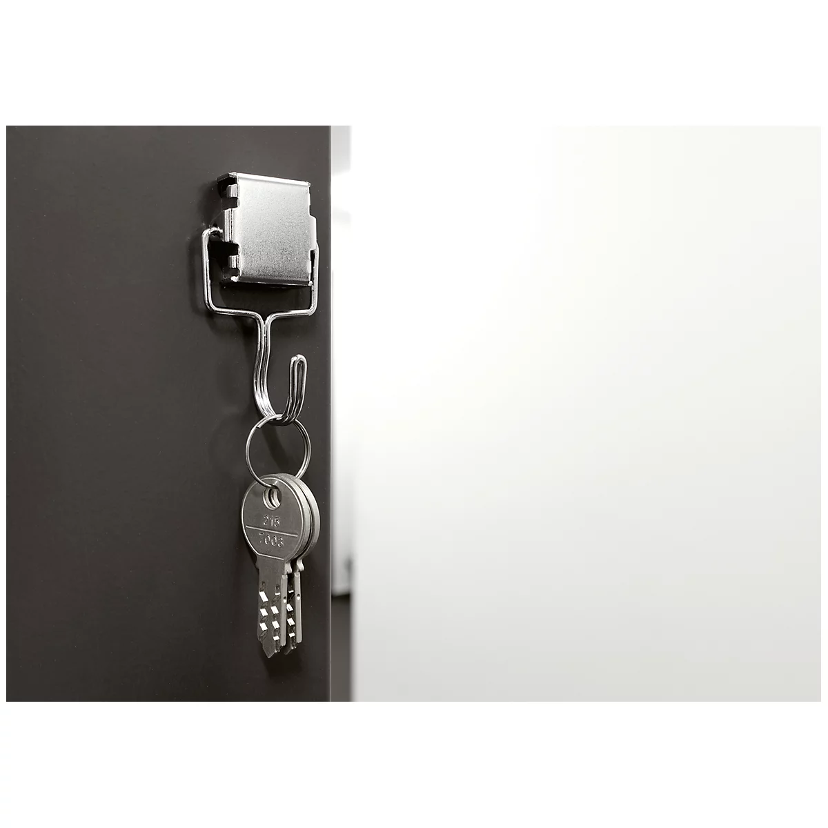 Crochet magnétique magnetoplan®, argent, crochet mobile, capacité de charge 1,5 kg, H 65 mm