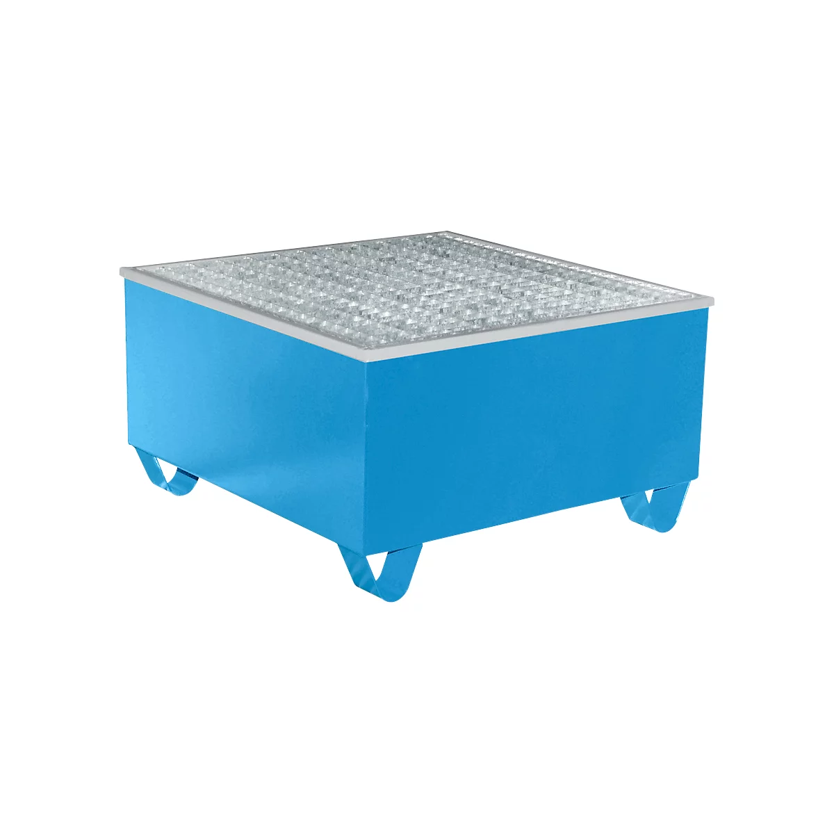 Cubeta BAUER AW-1/PE, con rejilla, 200 l, ancho 815 x fondo 815 x alto 470 mm, azul
