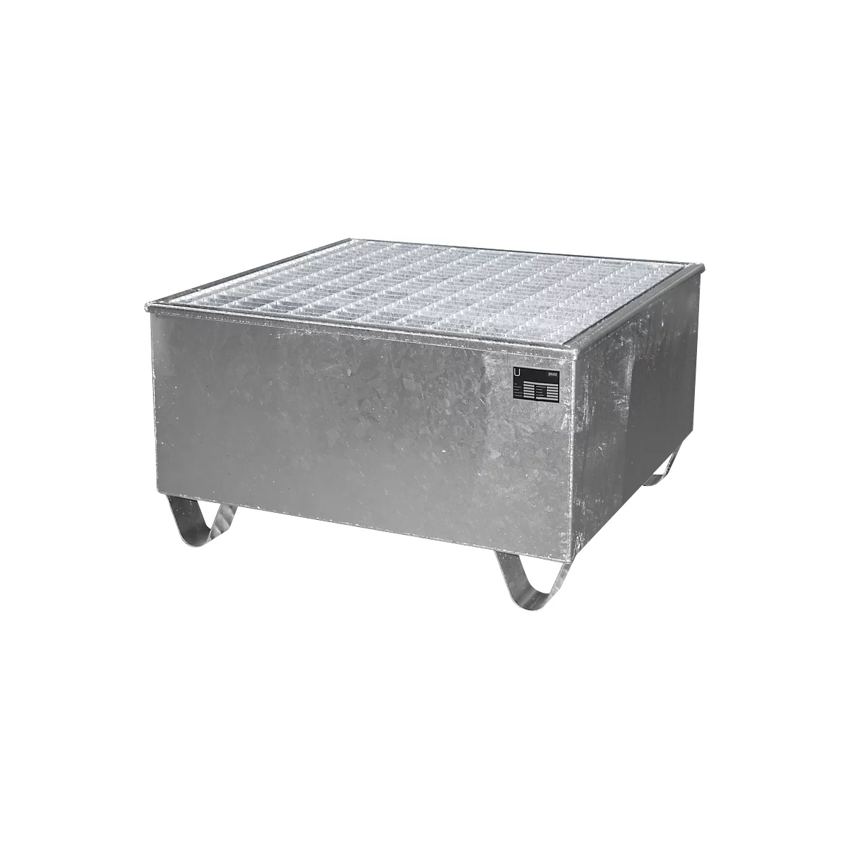 Cubeta BAUER AW-1/PE, con rejilla, 200 l, ancho 815 x fondo 815 x alto 470 mm, galvanizada