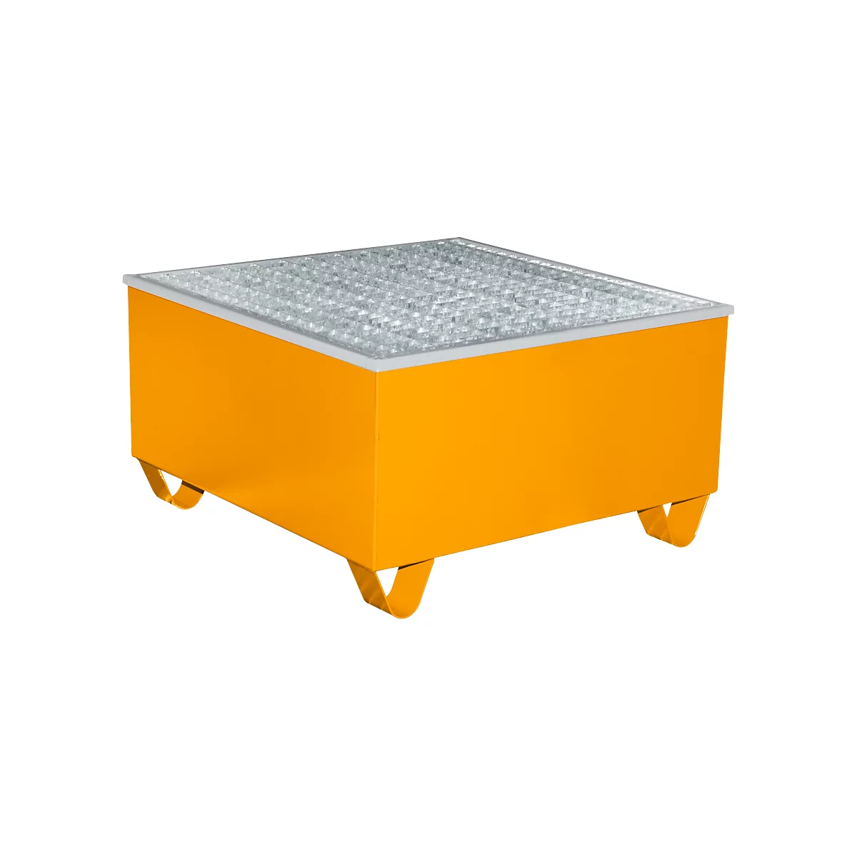 Cubeta BAUER AW-1/PE, con rejilla, 200 l, ancho 815 x fondo 815 x alto 470 mm, naranja