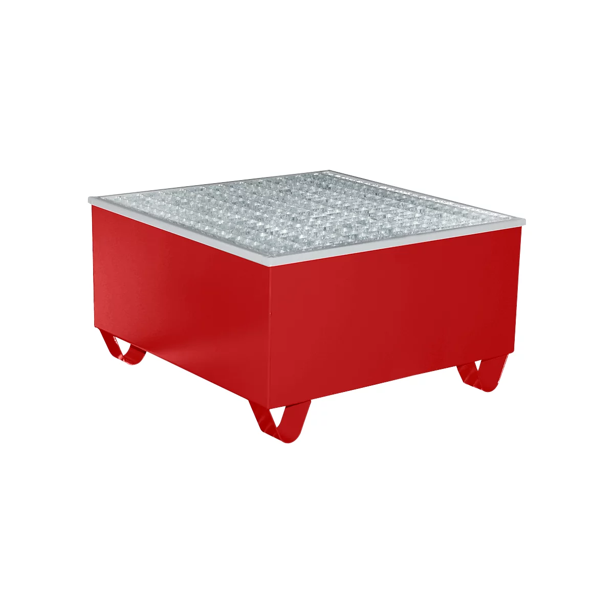 Cubeta BAUER AW-1/PE, con rejilla, 200 l, ancho 815 x fondo 815 x alto 470 mm, rojo
