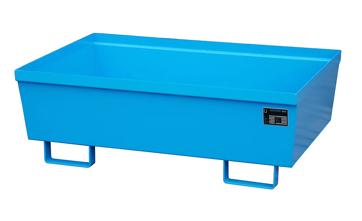 Cubeta colectora BAUER AO-2, acero, 246 l, An 1200 x P 800 x Al 415 mm, azul