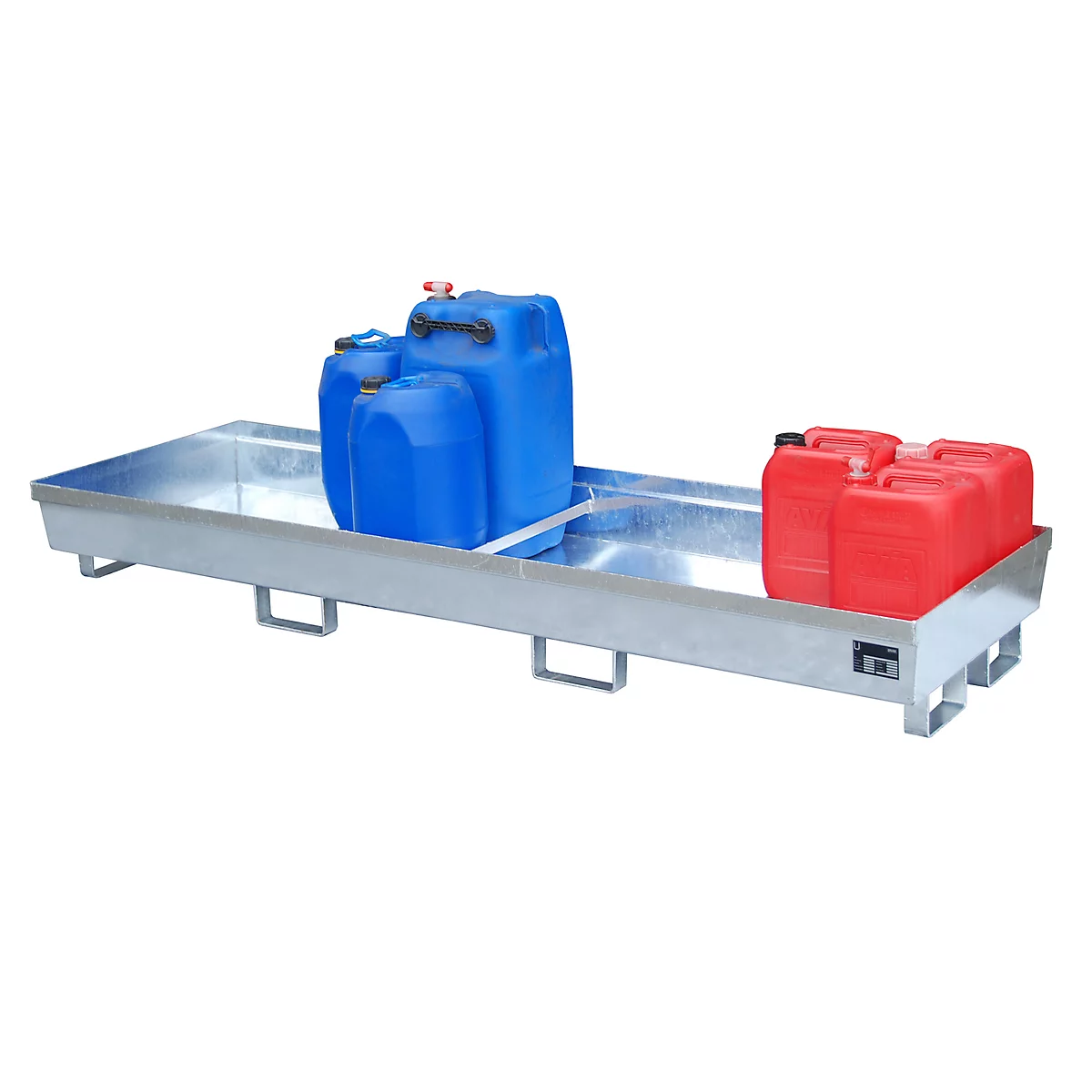Cubeta colectora BAUER AO-4/B, acero, 280 l, An 2400 x P 800 x Al 285 mm, galvanizado