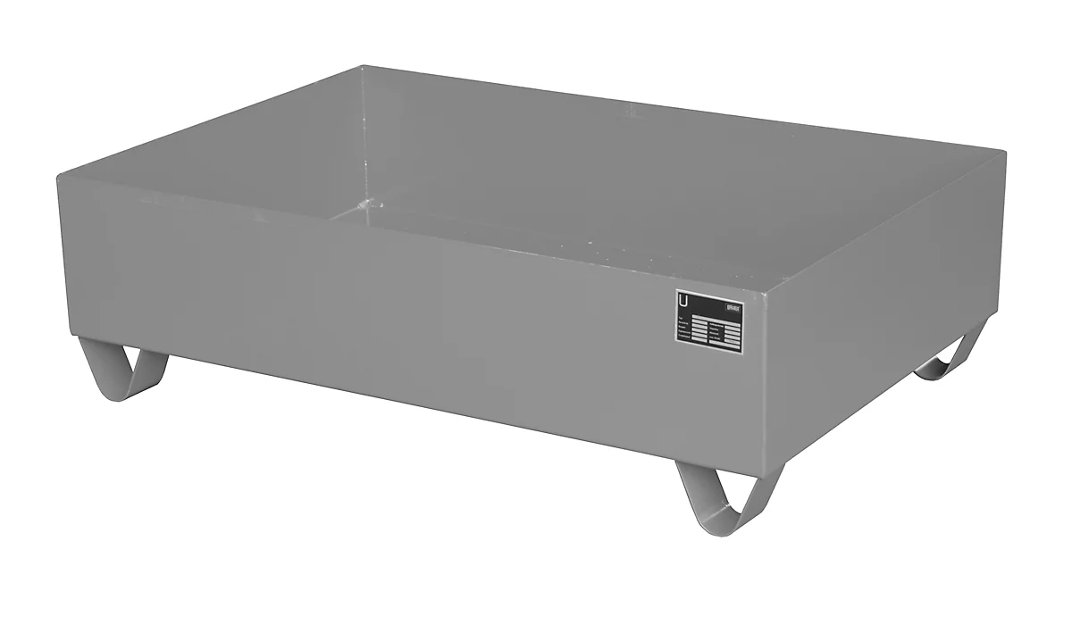 Cubeta colectora de acero sin rejilla, 1200 x 800 mm, gris RAL 7005