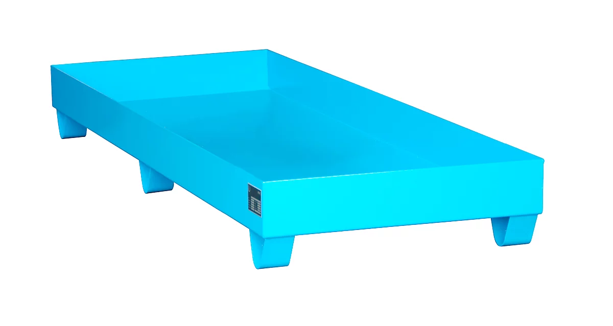 Cubeta colectora de acero sin rejilla, 1800 x 800 mm, azul RAL 5012