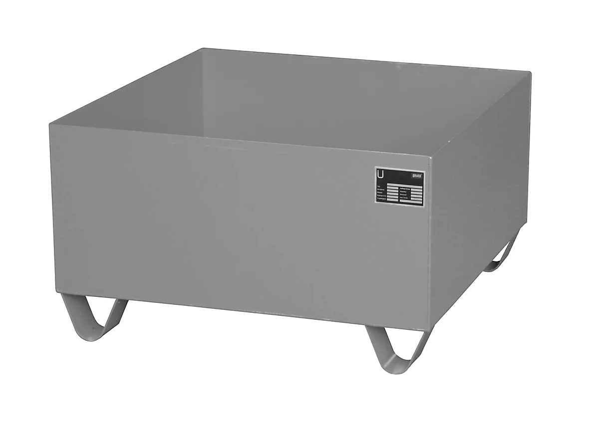 Cubeta colectora de acero sin rejilla, 800 x 800 mm, gris RAL 7005