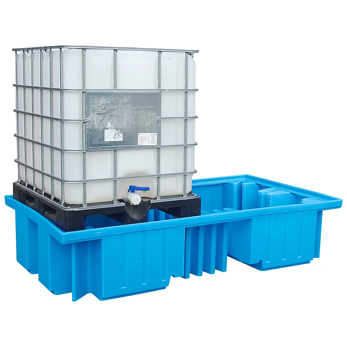 Cubeta colectora de PE Bauer tipo WP, con superficie de apoyo, IBC, variante WP 2/11