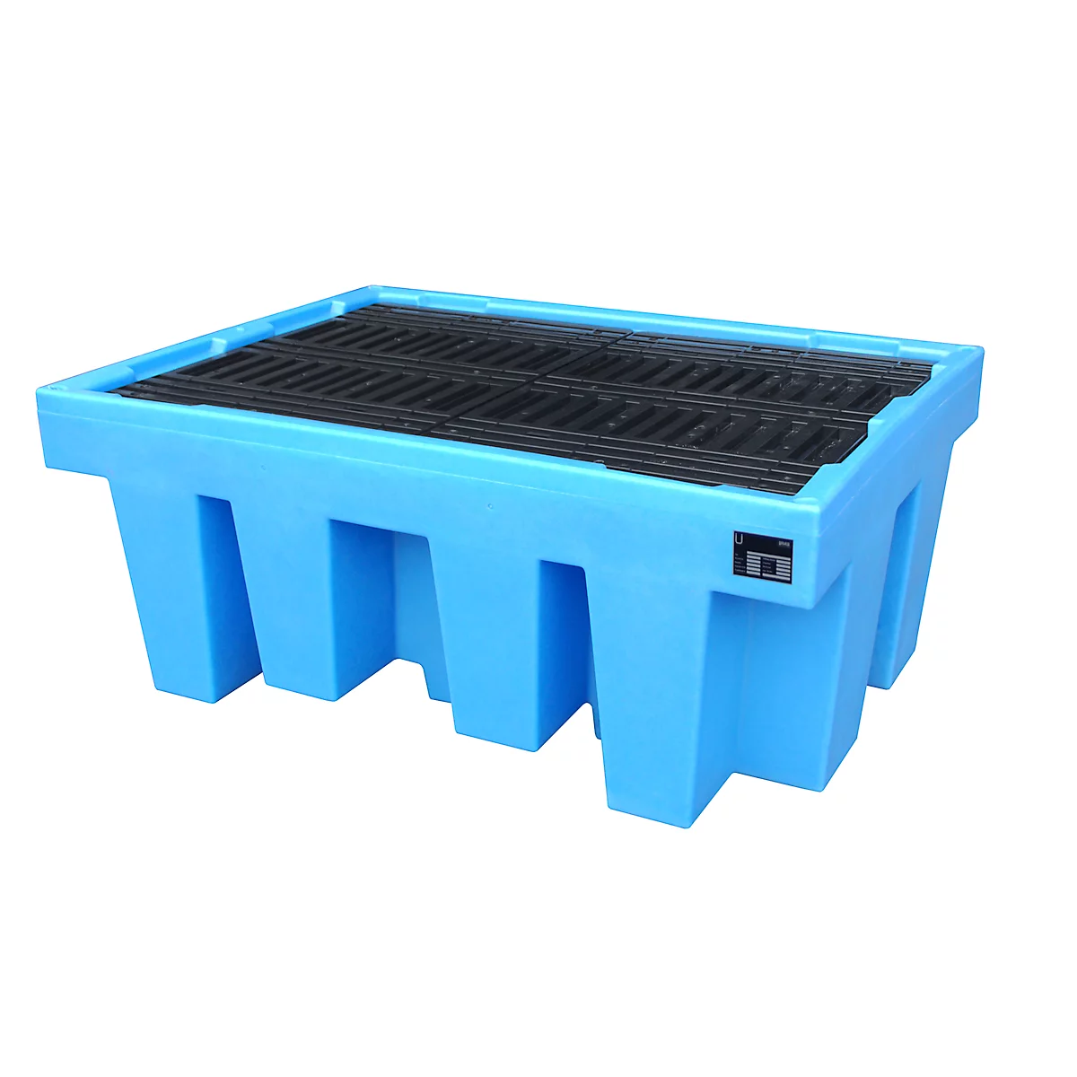 Cubeta colectora de PE Bauer tipo WP, plástico, con rejilla, 1000, 1 x 1000 litros IBC