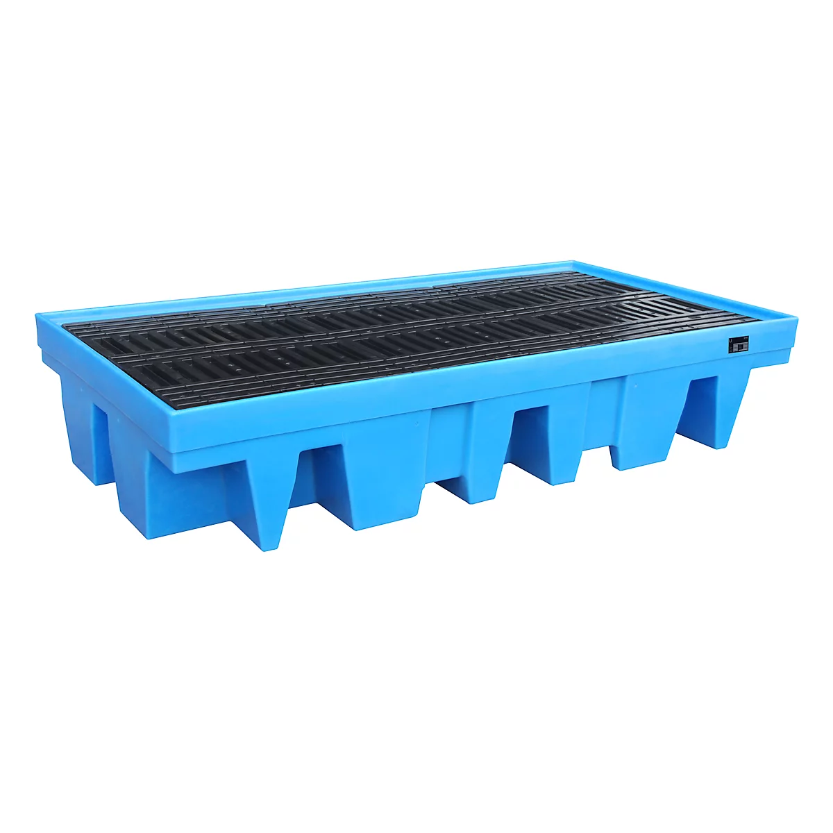 Cubeta colectora de PE Bauer tipo WP, plástico, con rejilla, 2000, 2 x 1000L IBC