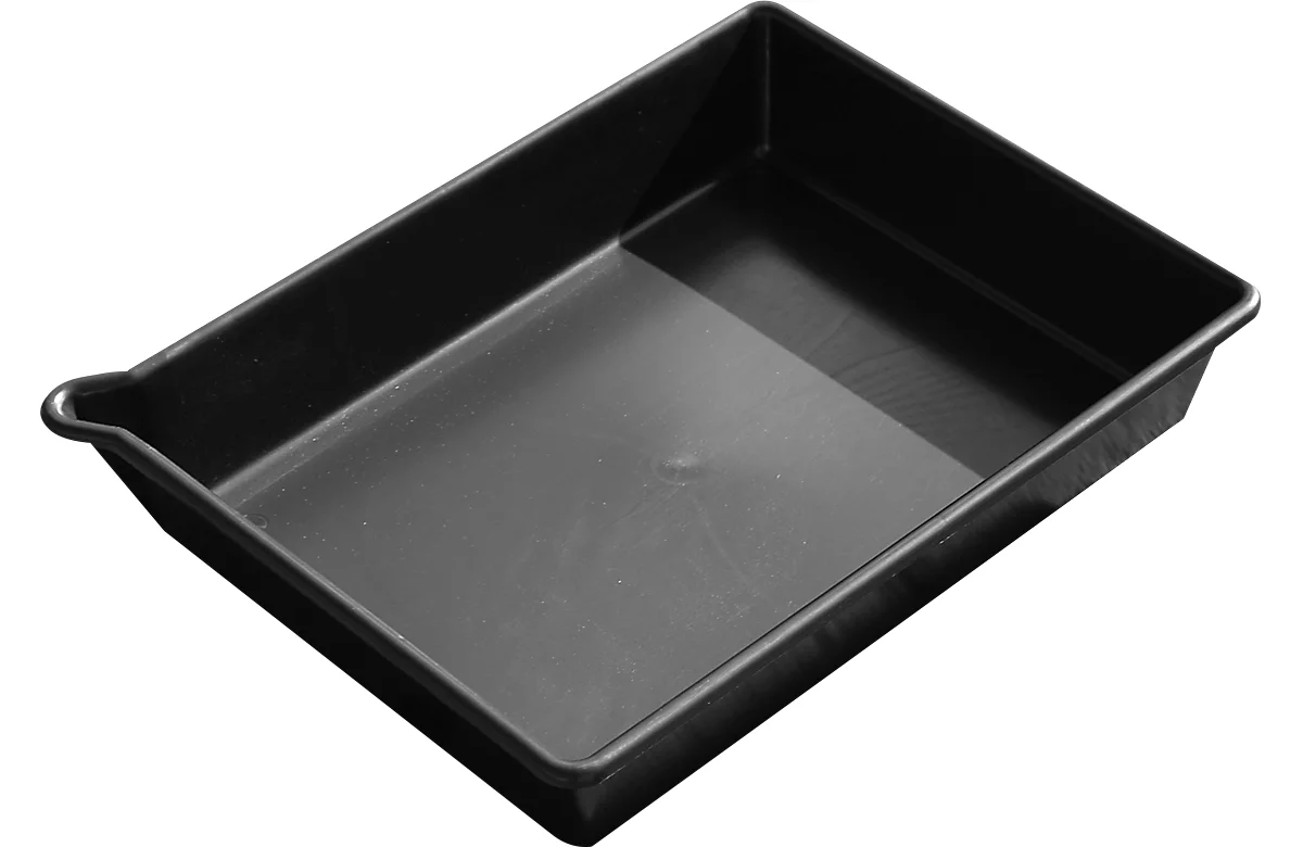 Cubeta colectora para envase pequeño, sin rejilla, capacidad 16 l, polietileno, negro