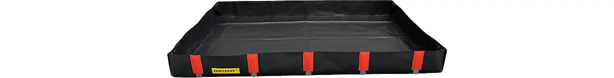 Cubeta multifuncional plegable de PVC EB5, L 3000 x A 2500 x H 250 mm, 1750 l, para bidones de 16 x 200 l, con bolsa de transporte