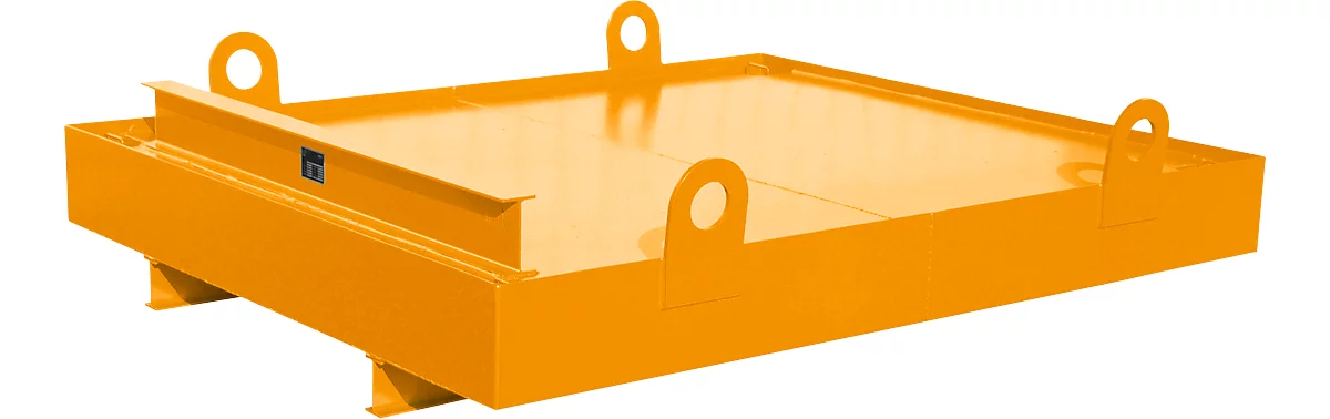Cubeta para contenedor CW 1, acero, para contenedor fijo hasta 10 m³, ángulo inclinación 5°, 2300 x 2030 x 560, RAL2000