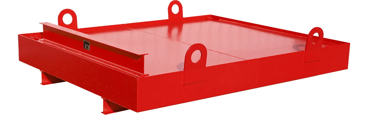 Cubeta para contenedor CW 1, acero, para contenedor fijo hasta 10 m³, ángulo inclinación 5°, 2300 x 2030 x 560, RAL3000
