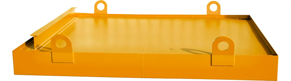 Cubeta para contenedor CW 2, acero, para contenedor fijo hasta 10 m³, ángulo inclinación 5°, 2800 x 2030 x 560, RAL2000