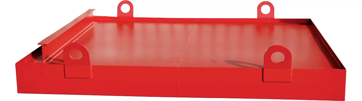 Cubeta para contenedor CW 2, acero, para contenedor fijo hasta 10 m³, ángulo inclinación 5°, 2800 x 2030 x 560, RAL3000