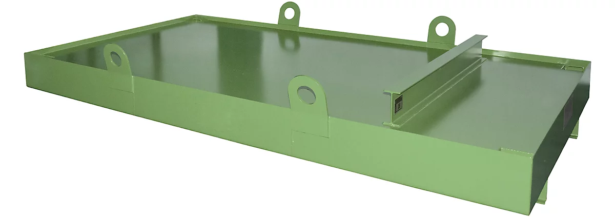 Cubeta para contenedor CW 3, acero, para contenedor fijo hasta 10 m³, ángulo inclinación 5°, 3300 x 2030 x 560, RAL6011