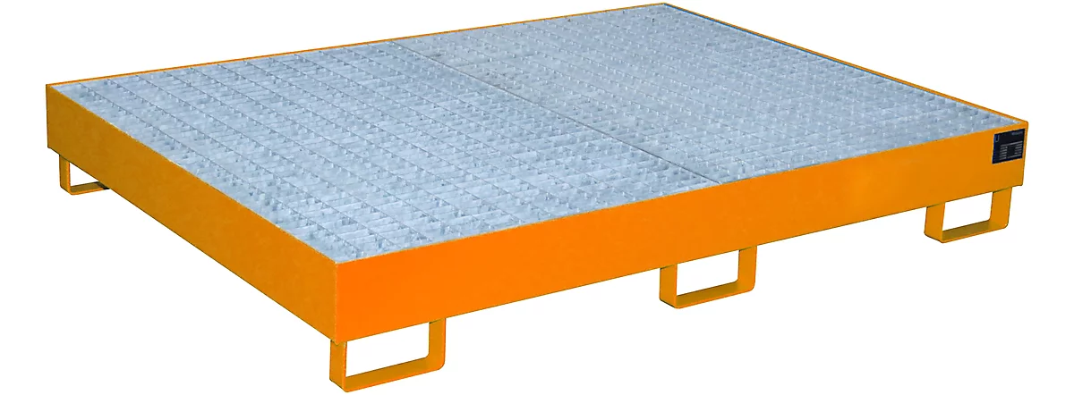 Cubeta para estantería tipo RW/GR 1800, con rejilla, naranja RAL2000