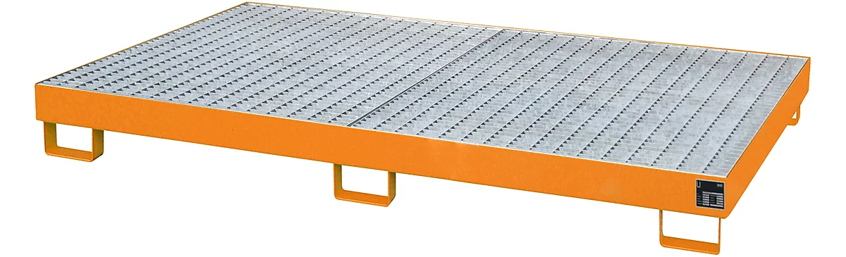 Cubeta para estantería tipo RW/GR 2200-1, con rejilla, naranja RAL2000